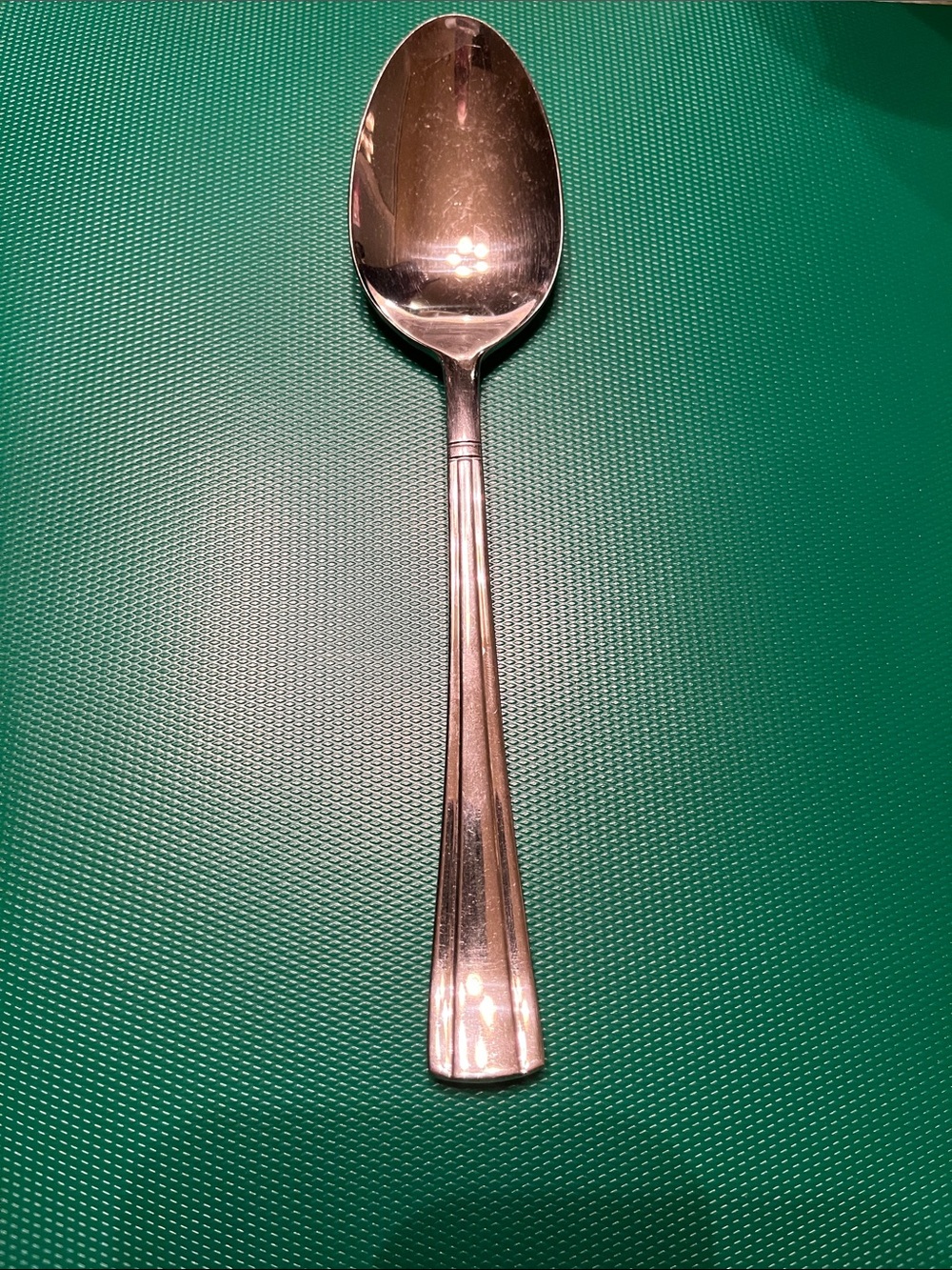 CUISINART GEO pattern flatware 18/10 stainless steel Large Serving Spoon EUC